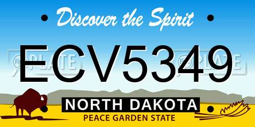 ECV5349 North Dakota License Plate
