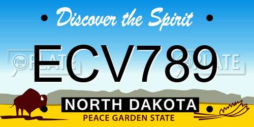 ECV789 North Dakota License Plate