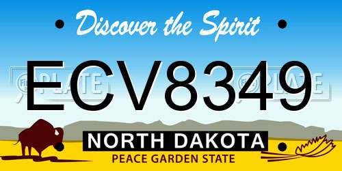 ECV8349 North Dakota License Plate