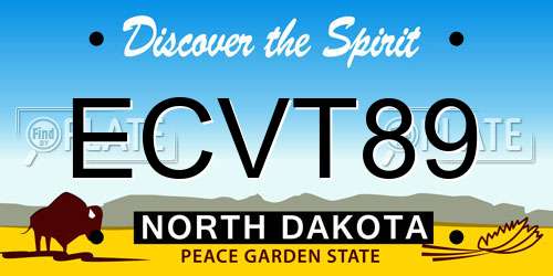 ECVT89 North Dakota License Plate