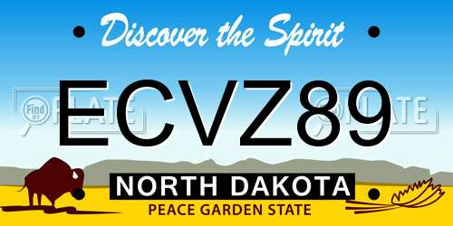 ECVZ89 North Dakota License Plate