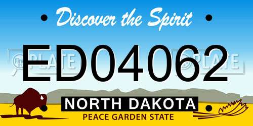 ED04062 North Dakota License Plate