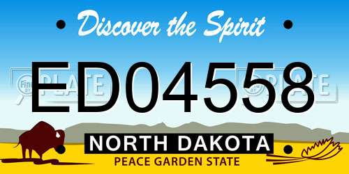ED04558 North Dakota License Plate
