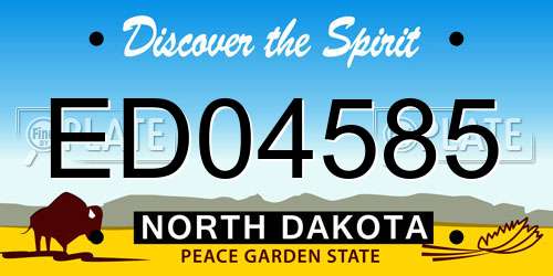 ED04585 North Dakota License Plate