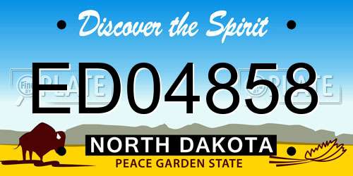 ED04858 North Dakota License Plate