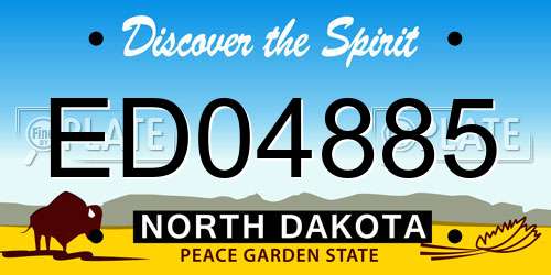 ED04885 North Dakota License Plate