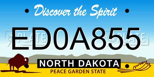 ED0A855 North Dakota License Plate