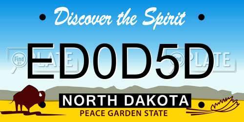 ED0D5D North Dakota License Plate
