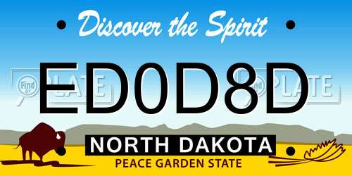 ED0D8D North Dakota License Plate