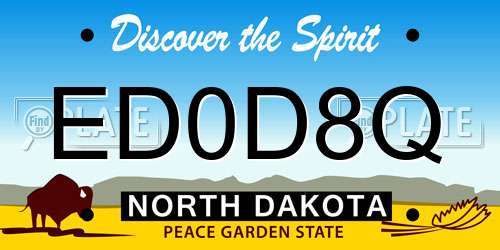 ED0D8Q North Dakota License Plate
