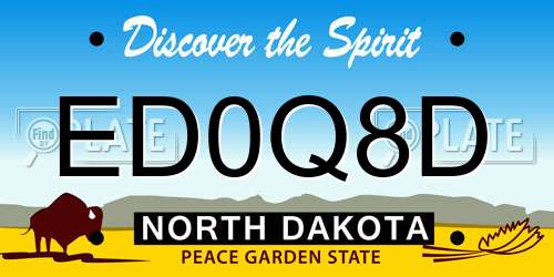 ED0Q8D North Dakota License Plate