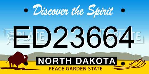 ED23664 North Dakota License Plate