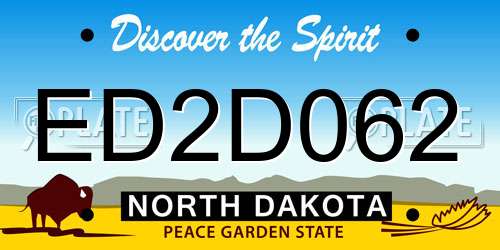 ED2D062 North Dakota License Plate