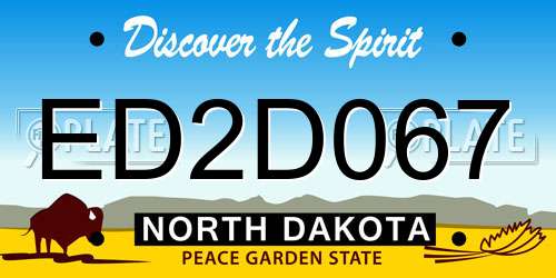 ED2D067 North Dakota License Plate