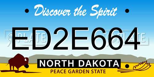 ED2E664 North Dakota License Plate