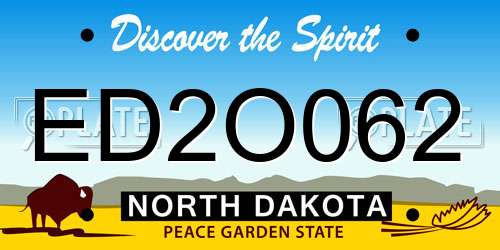 ED2O062 North Dakota License Plate