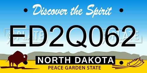 ED2Q062 North Dakota License Plate