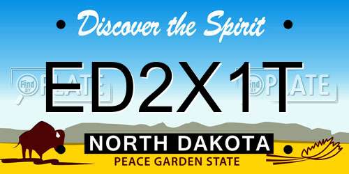 ED2X1T North Dakota License Plate