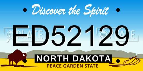 ED52129 North Dakota License Plate