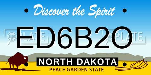 ED6B2O North Dakota License Plate