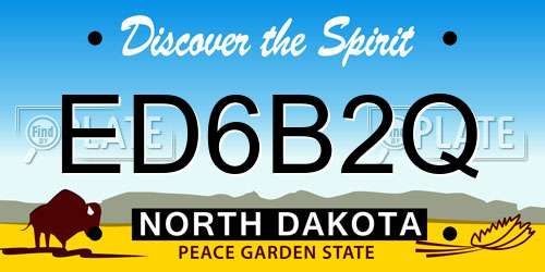 ED6B2Q North Dakota License Plate