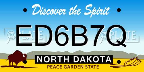 ED6B7Q North Dakota License Plate
