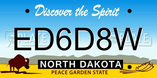 ED6D8W North Dakota License Plate