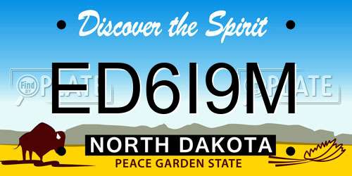 ED6I9M North Dakota License Plate