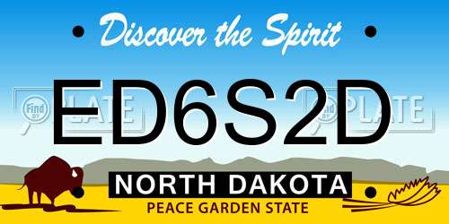 ED6S2D North Dakota License Plate