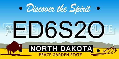ED6S2O North Dakota License Plate