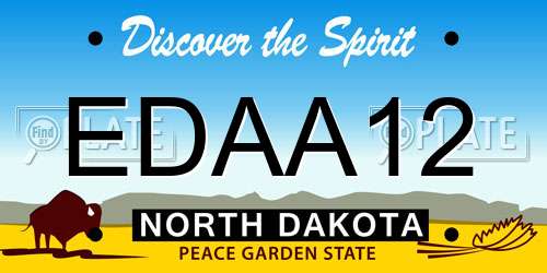 EDAA12 North Dakota License Plate