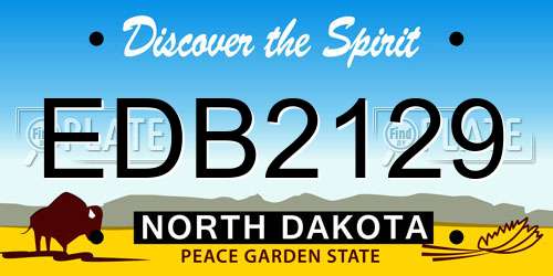 EDB2129 North Dakota License Plate