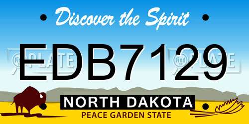 EDB7129 North Dakota License Plate
