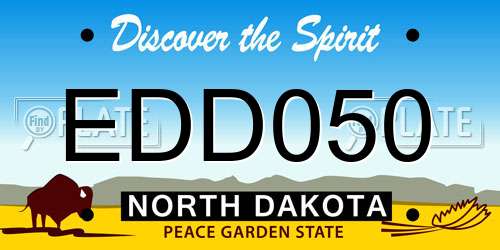 EDD050 North Dakota License Plate
