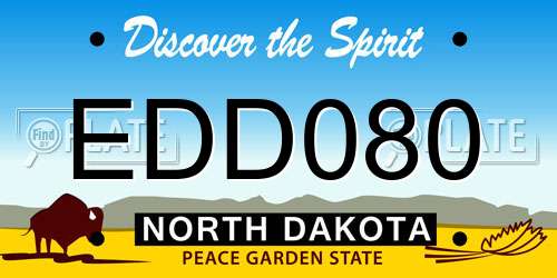 EDD080 North Dakota License Plate