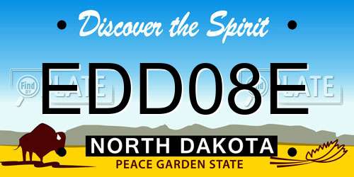 EDD08E North Dakota License Plate