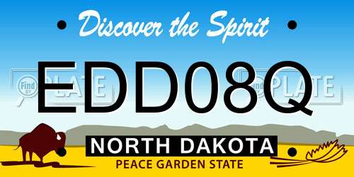 EDD08Q North Dakota License Plate