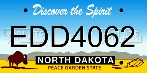 EDD4062 North Dakota License Plate