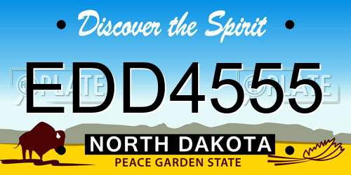 EDD4555 North Dakota License Plate