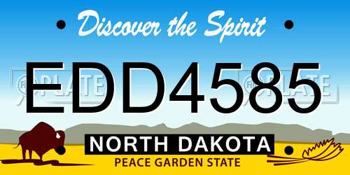 EDD4585 North Dakota License Plate