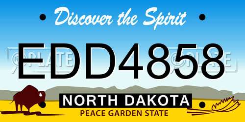 EDD4858 North Dakota License Plate
