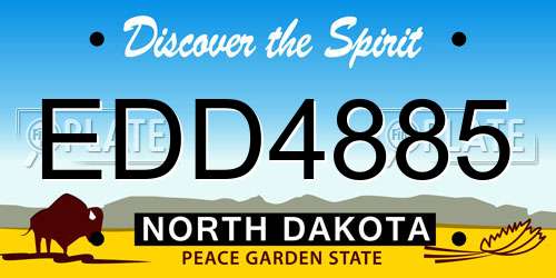 EDD4885 North Dakota License Plate