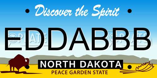 EDDABBB North Dakota License Plate