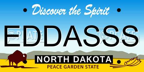 EDDASSS North Dakota License Plate