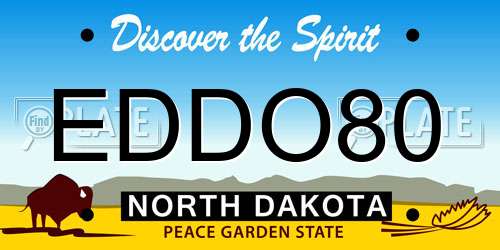 EDDO80 North Dakota License Plate