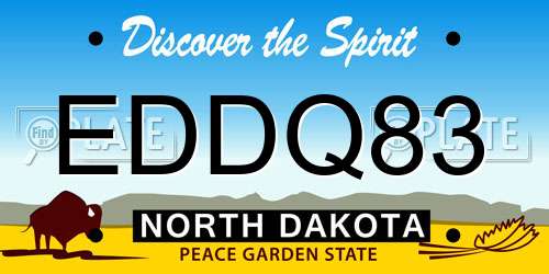 EDDQ83 North Dakota License Plate