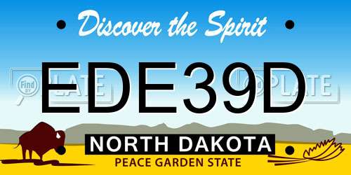 EDE39D North Dakota License Plate