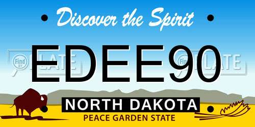 EDEE90 North Dakota License Plate