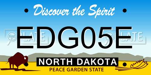 EDG05E North Dakota License Plate