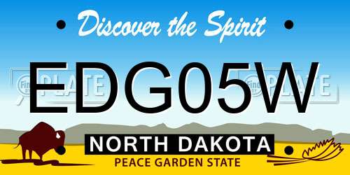 EDG05W North Dakota License Plate